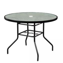 outside glass table 