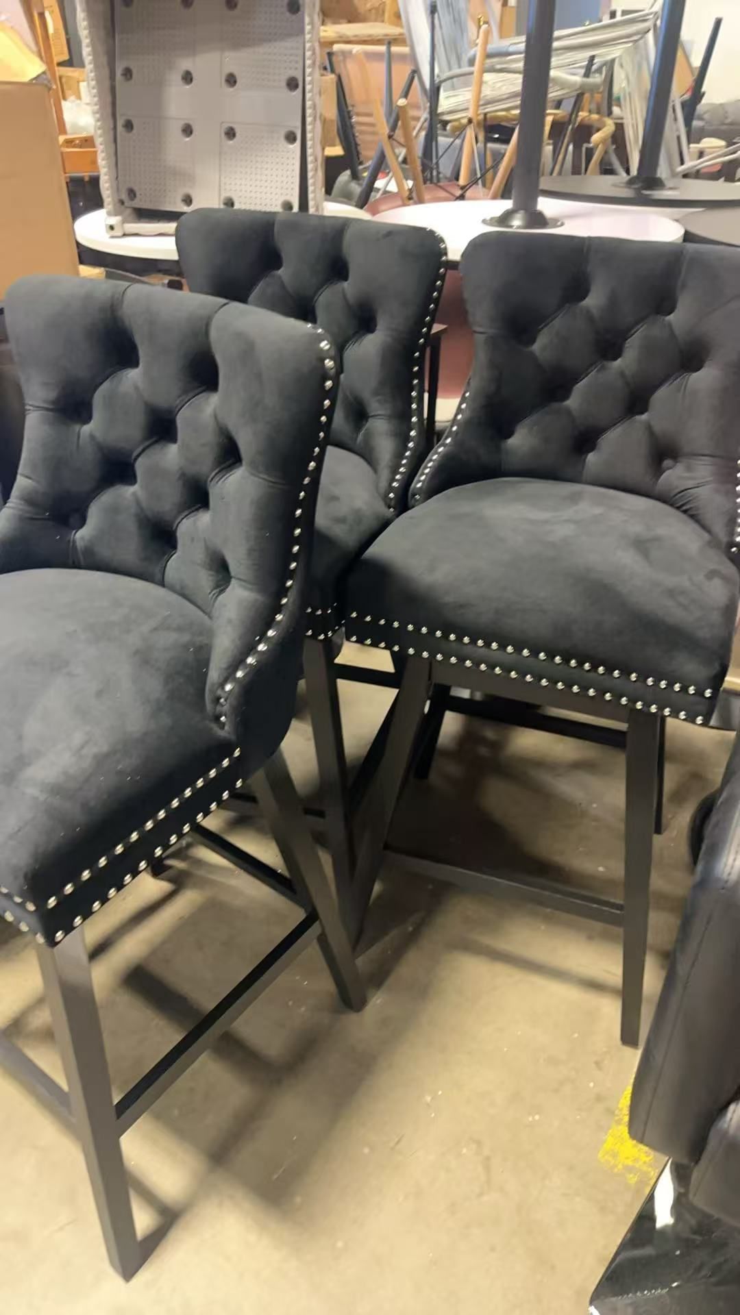 Velvet Bar Stools Set of 3