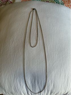 silver-Toned Curb chain Necklace. 12. 3/4 inches