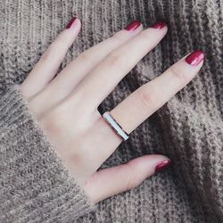 Korean version of rose gold ceramic ring student simple fashion personality index finger