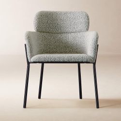 CB2 AZALEA BLACK AND WHITE BOUCLE DINING CHAIR