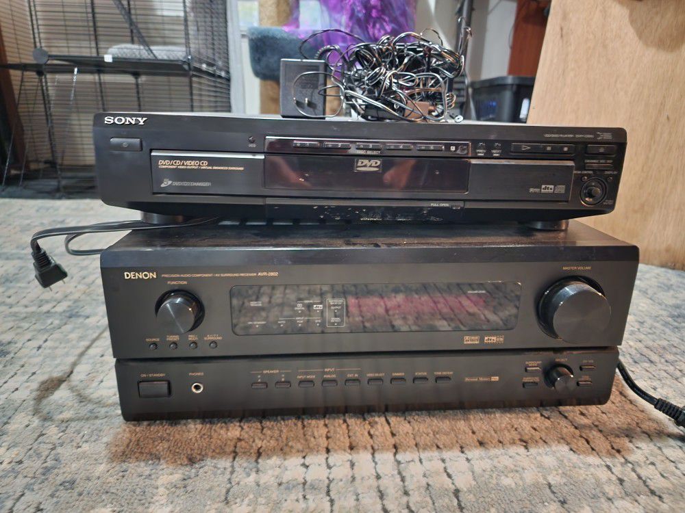 Denon Stereo Receiver With Sony 5 Disc Dvd/Cd Player