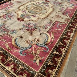 Large Art deco vintage rug 12’7x17’8ft