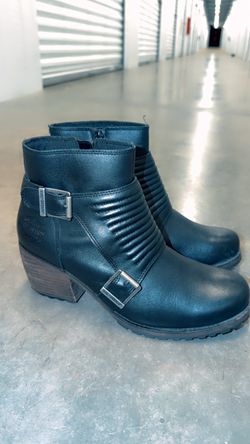 Harley Davidson Women’s Caffe 4-in H Black Ankle Boot, size 9