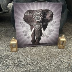 elephant Picture With Lamb Set