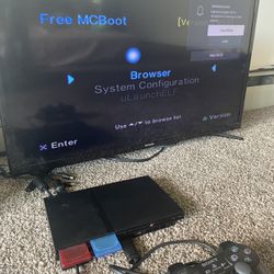 Ps2 Modded + 2 Controllers + USB 32 Gb 