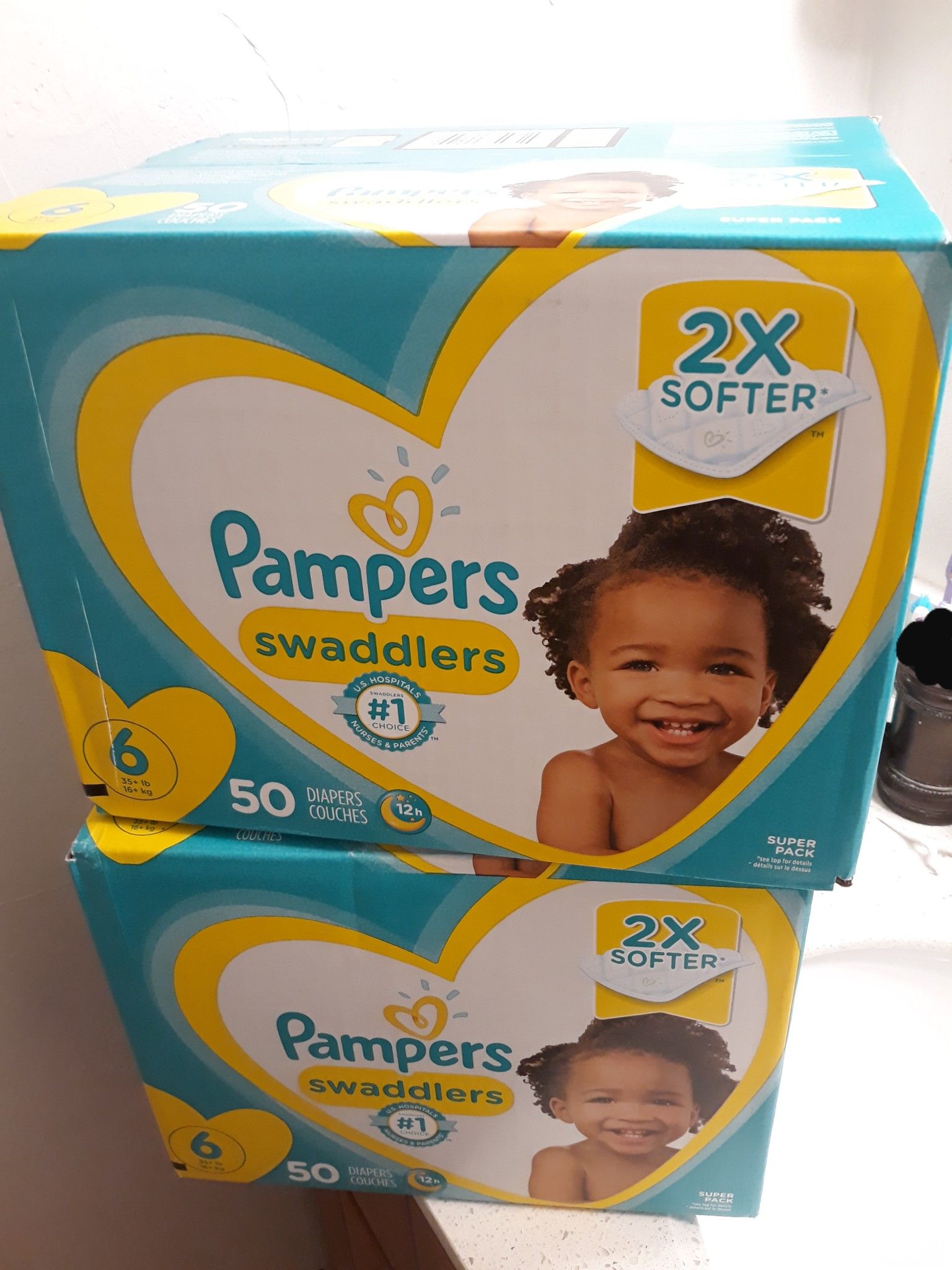 Pampers Swaddlers Size 6 Diapers •$35 for both or $19 each
