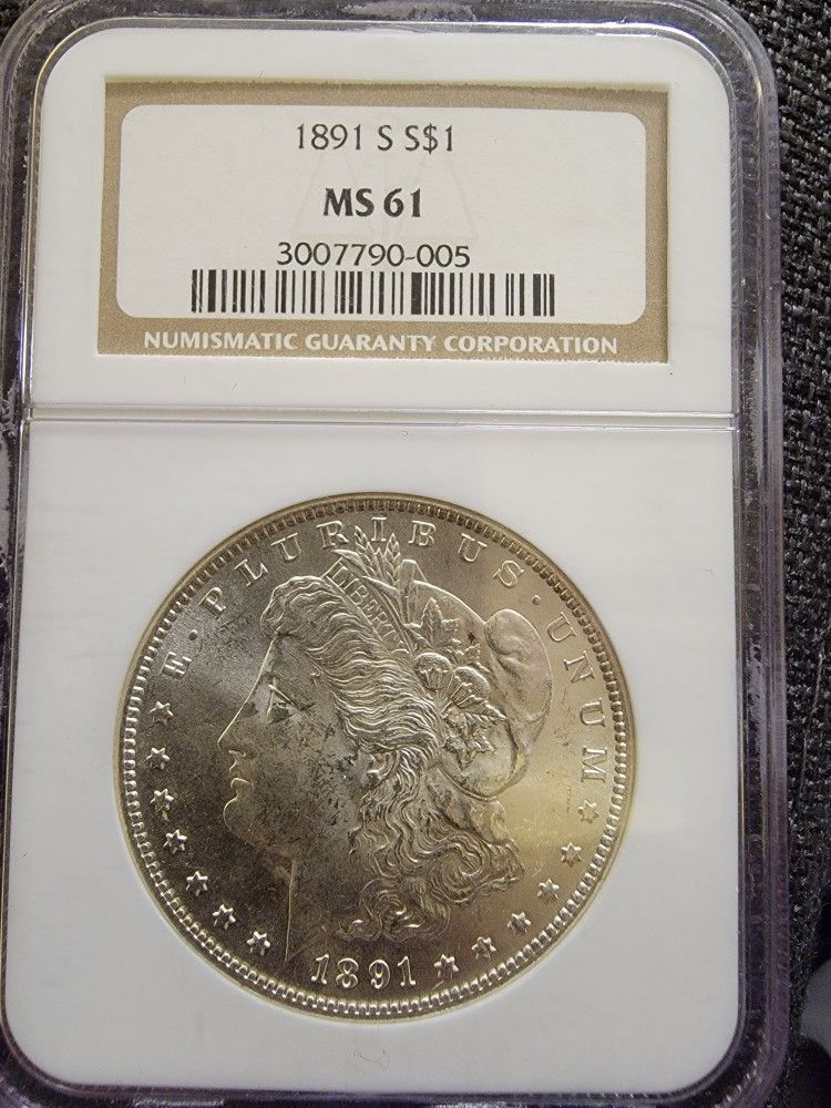 1891-S Morgan Silver Dollar NGC MS61