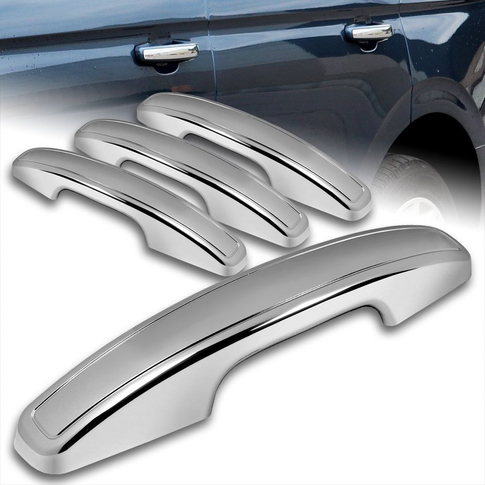 For 2018-2024 Ford Expedition Mirror Chrome Door Handle Covers No Smart Keyholes -(2-DHC-2110