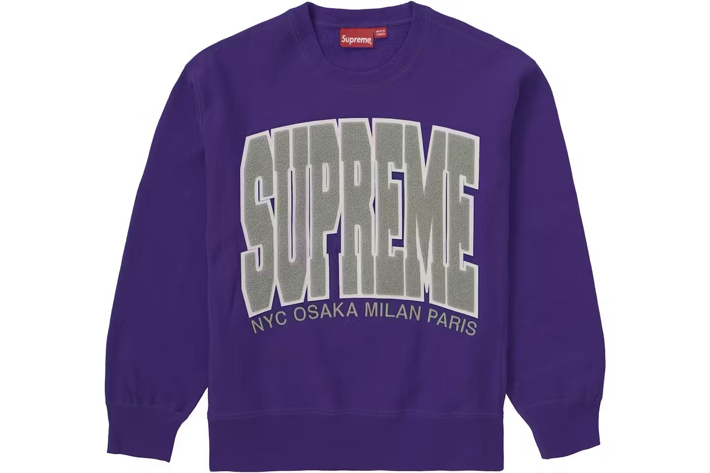 Supreme Cities Arc Crewneck Purple Large