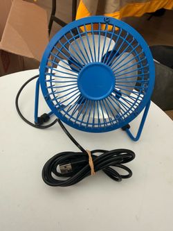 Mini metal blue fan