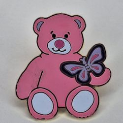 Collectible Build-A-Bear Workshop 2007 Pink Butterfly All Seasons Spring Enamel Lapel Pin