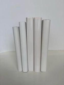 Set of 5 White Covered Books for Staging & Styling | Multiple Sets Available | Sizes May Vary