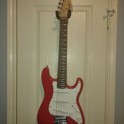 Better mini Squier Fender Guitar & Amp & cable & picks & strap $222!