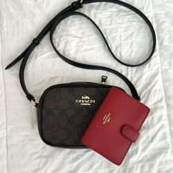 Coach Leather Bag And Wallet, $50 All