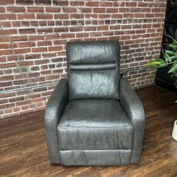 Delivery Available gray leather power recliner and headrest retails 350