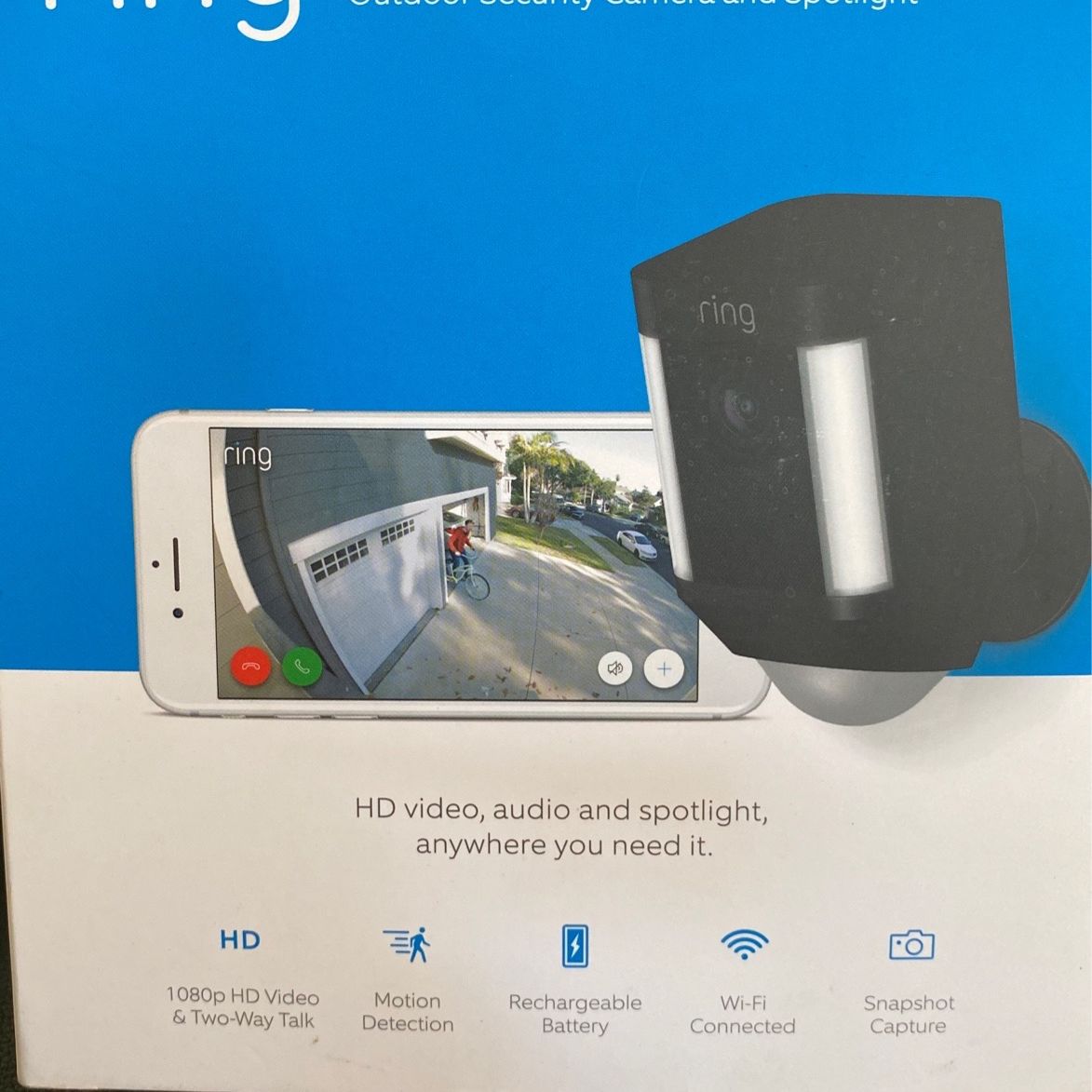 Ring Outdoor Security Camera And Spotlight