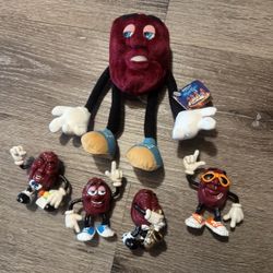 Vintage 1987 The California Raisins Collectible Toys Lot of 5