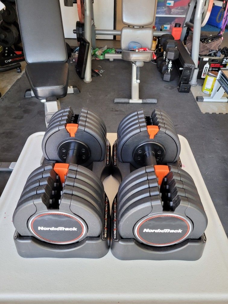 NordicTrack Select Adjustable Dumbbells (2x50Lbs) Like NEW for $225 Firm (WALNUT 91789)