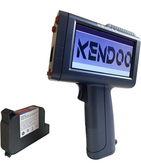 Portable Handheld Inkjet Coding Printer with 4.3 Inch LED Touch Screen and Black Fast-Drying Ink Cartridge for Printing Label/Text/pics/QR Code/Barco