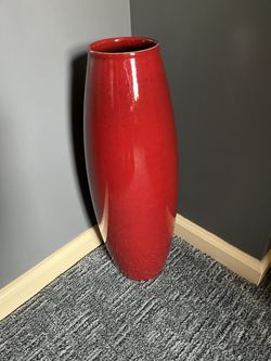 Red Vase, 20” Tall