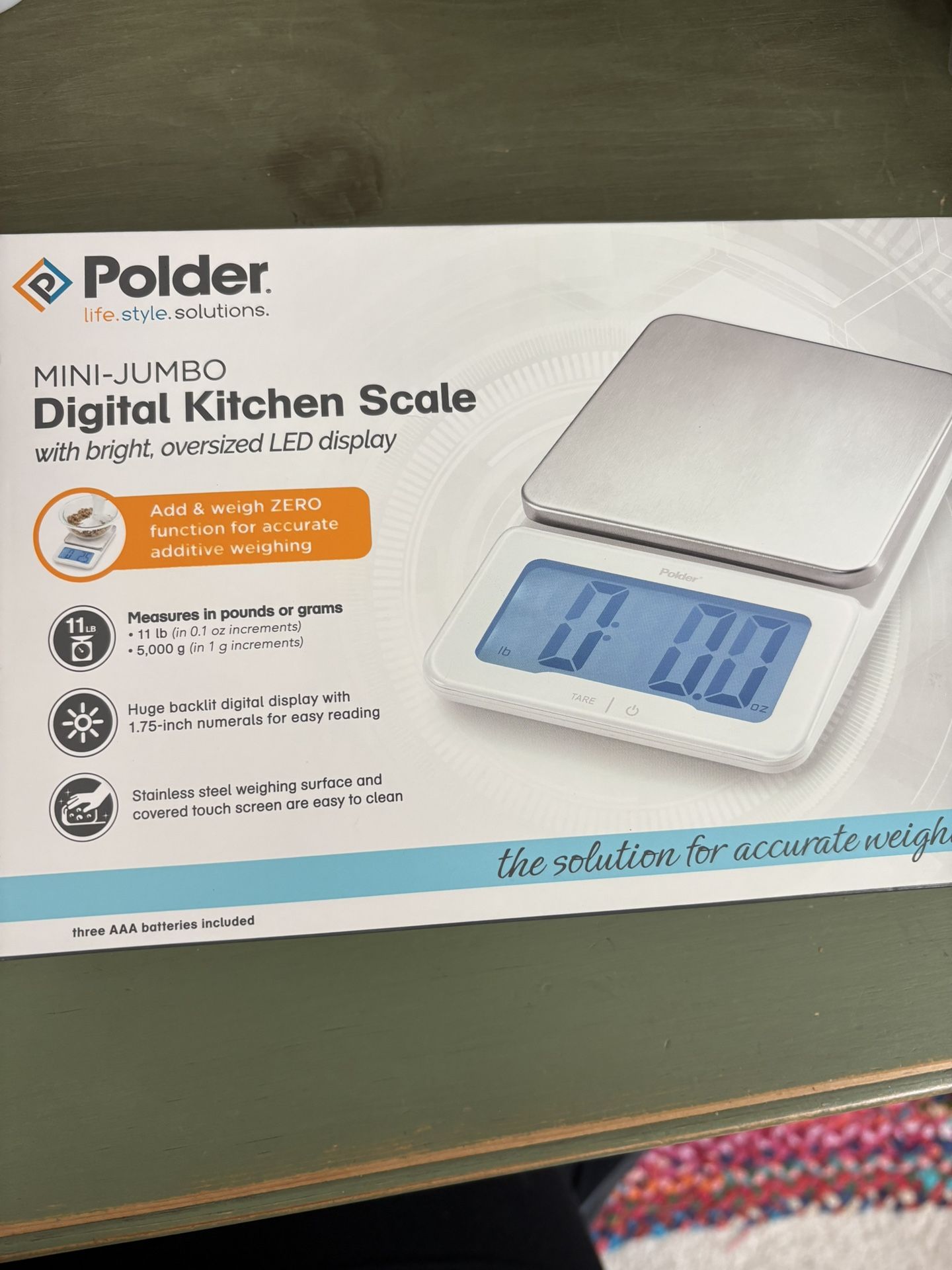 Brand New Polder Digital Kitchen Scale