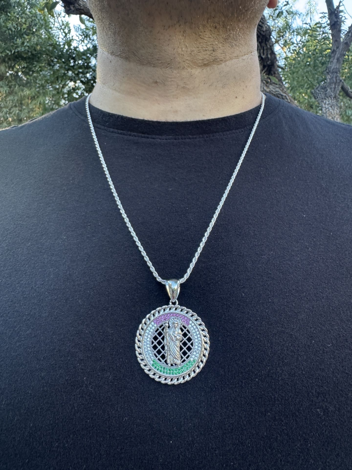 Plata 925 Cadena Torzal Más San Juditas.