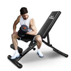 Adjustable Weight Bench, Utility Gym Bench for Full Body Workout, Multi-Purpose Foldable Incline Decline Benchs