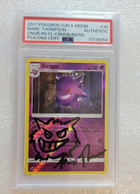 Gengar Card Autographed And Sketched