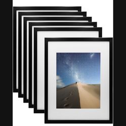 11x14 Picture Frame Black, Photo Frame with Plexiglass for Picture 8x10 with Mat or 11x14 without Mat, Composite Wood Picture Frame for Table Top and 