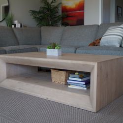 Crate & Barrel Solid Wood Coffee Table 