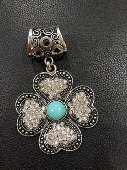 Jeweled scarf ring with turquoise center