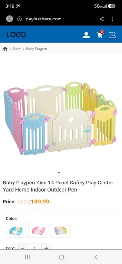 Baby Playpen Kids Activity Centre Safety Play Yard Home Indoor Outdoor. (Multicolour, Classic).
