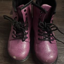 Dr. Martens Toddler Glitter Patent Leather Boots - Pink