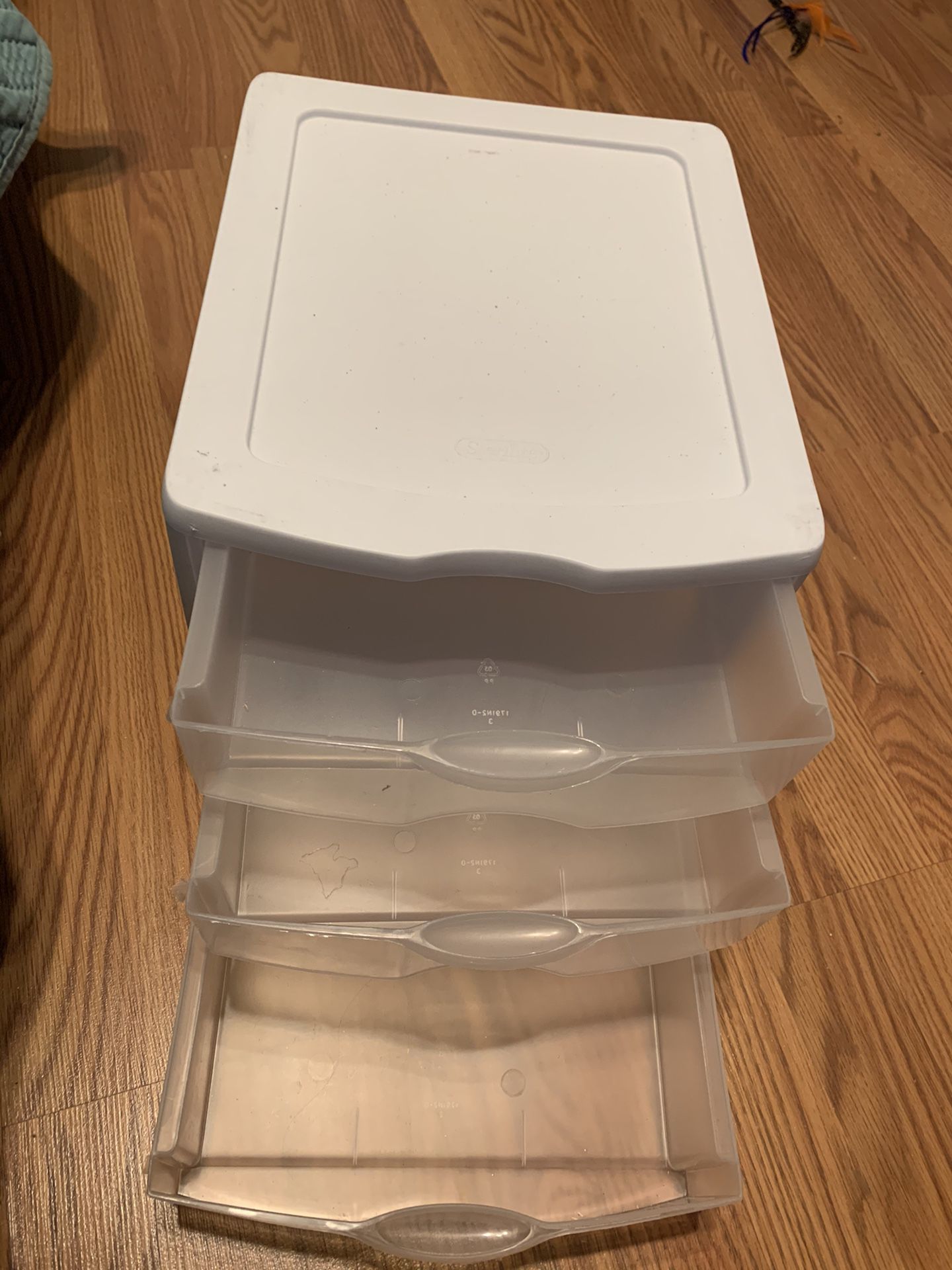 white plastic drawer