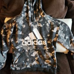 Boys Adidas Gray Camo Hoodie