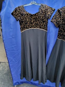 black choir dresses w/ gold accent- great witch costume