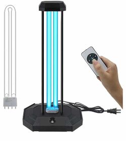 BAIMNOCM UVC Lamp 38W, UV Light Sanitizer Bulb, Ozone Germicidal lamp with Remote Control Timer for Bathroom Basement Household Area