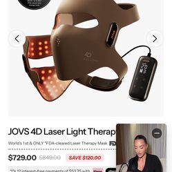 "JOVS 4D Laser Light Therapy Mask – Brand New in Box – Brown – Anti-Aging Red Light Therapy"