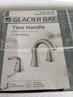 Glacier Bay brass nickel to handle bathroom faucet 8 inch widespread