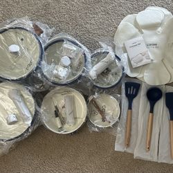 CAROTE Ceramic Cookware Set, Non Stick Pots and Pans Sets, 18pcs