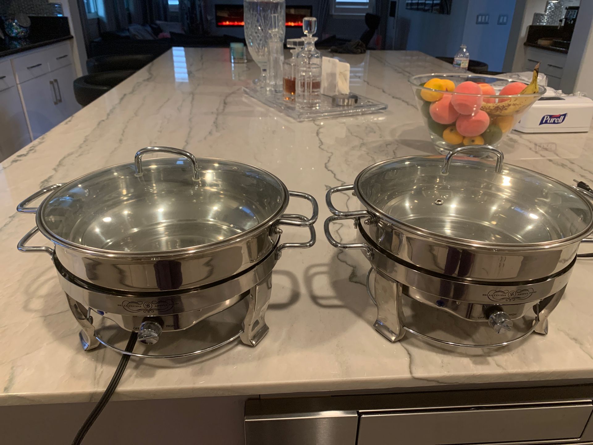 2 units Bella Cucina 5 Qt. Stainless Steel Electric Chafing dish