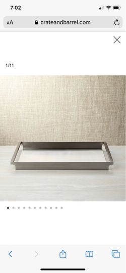 Crate And Barrel Stainless Steel Orb Silver Tray