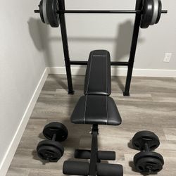 Bench press with weights and dumbbells 