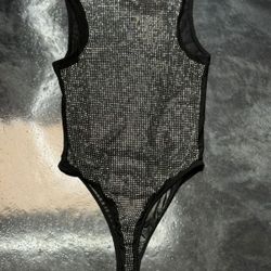 Onesie Tank Bodysuit With Rhinestones