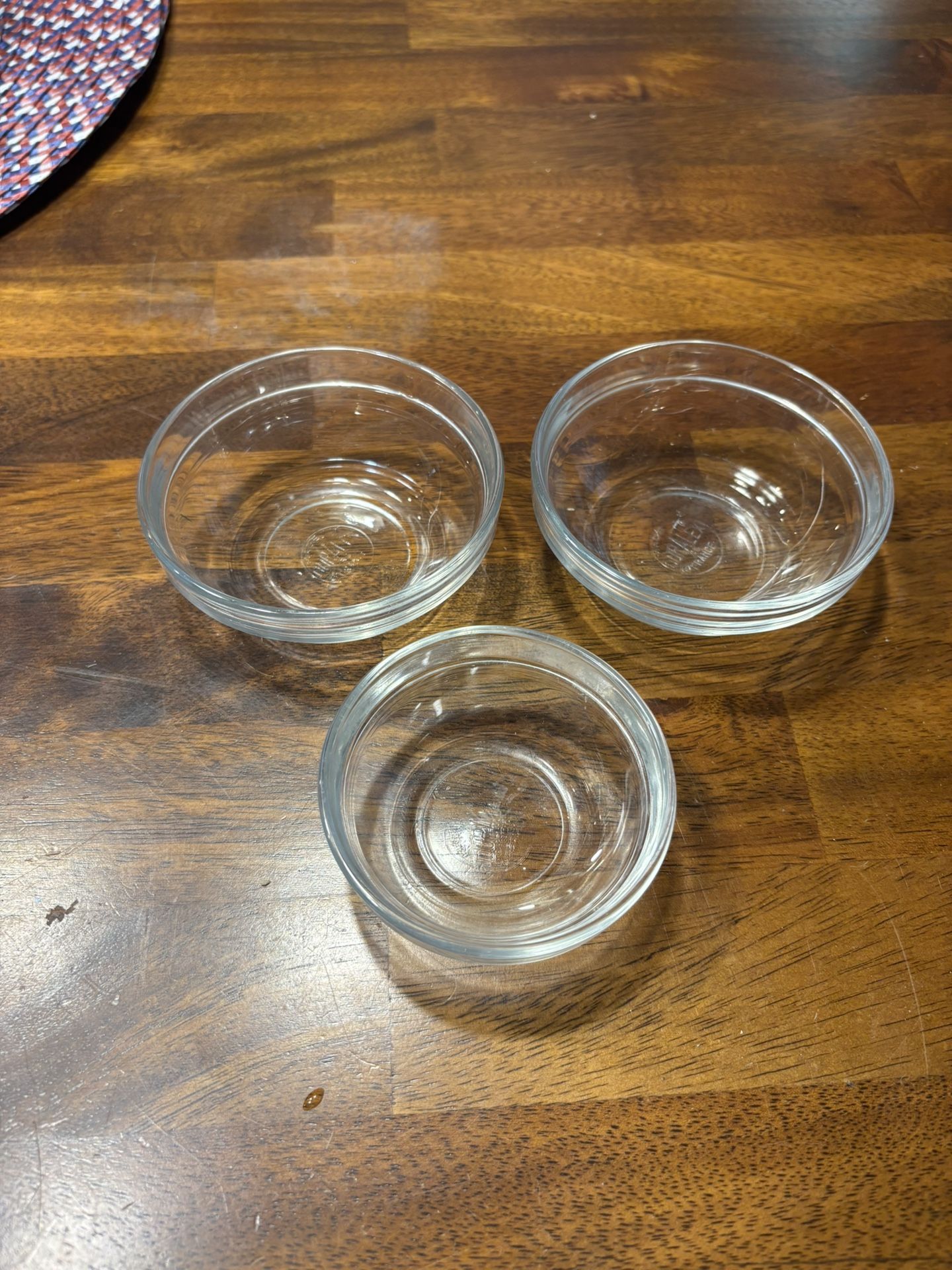 Vintage set of three duralex bowls