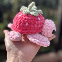 Strawberry Turtle 🐢 Handmade 🧶 Crochet 🧶 Plushie 