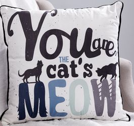20” You Are The Cats Meow Velveteen Pillow NEW!