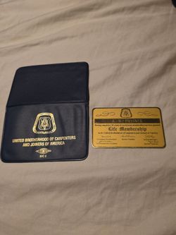 Vintage Union Carpenter 50-Year Life Membership Gold Card & Wallet - NYC Local 6