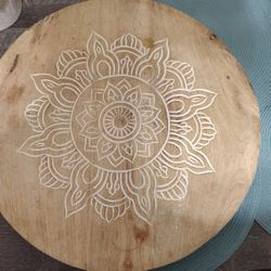 Carved Wood Lazy Susan